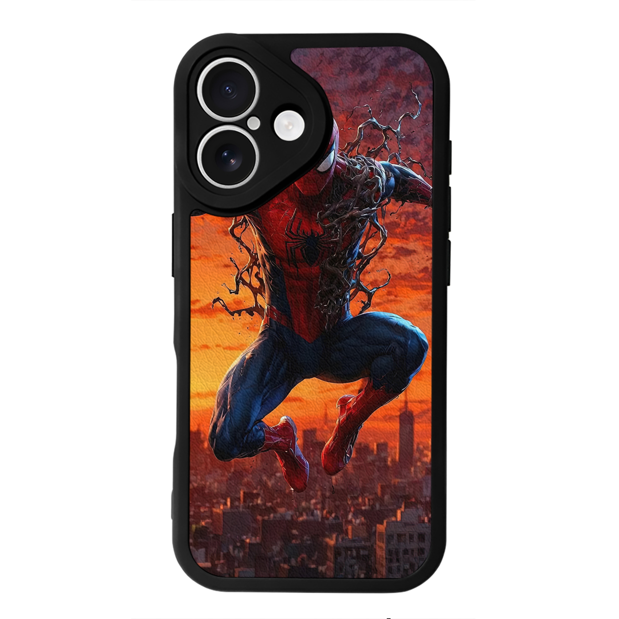 （画像用） Spider Man スパイダーマン 【iPhone 16シリーズ対応】シリコンスマホケース（レザー調） 材質：シリコン
